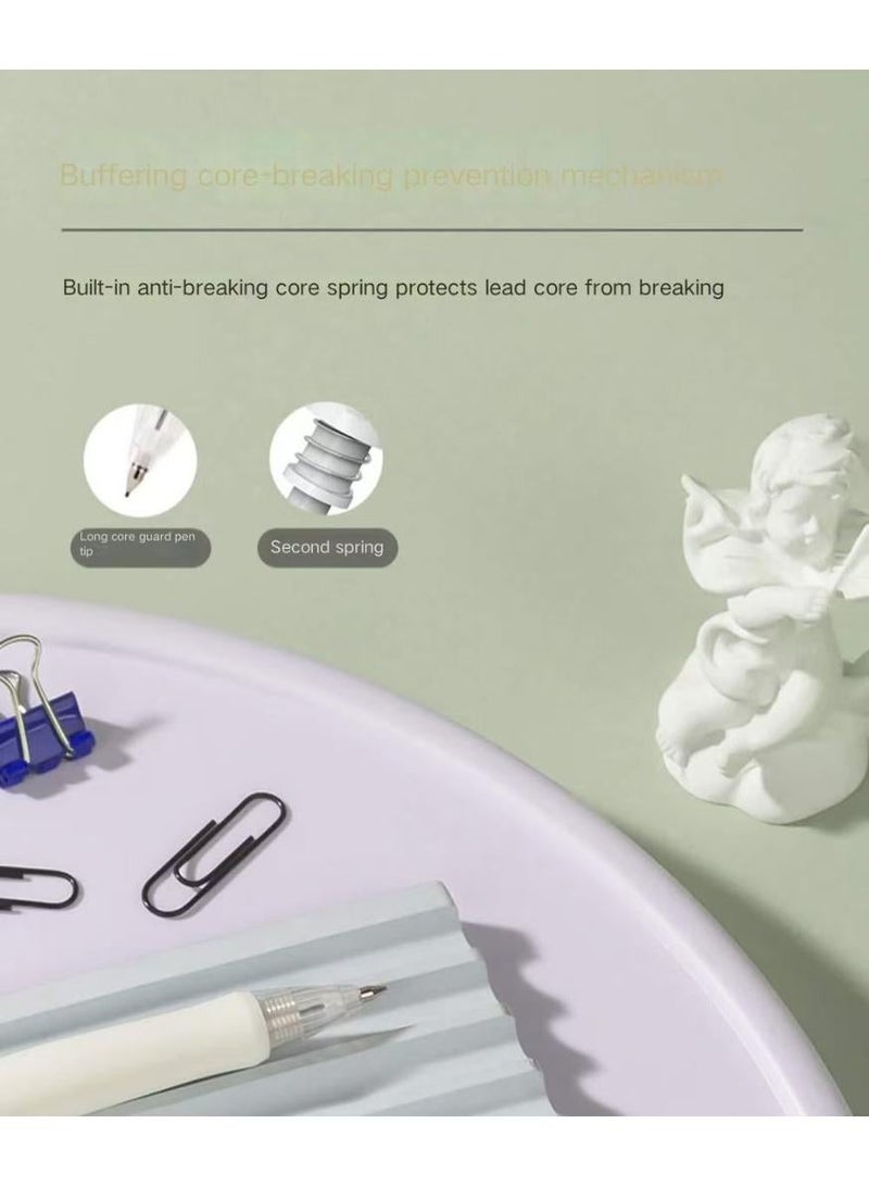 Deli 3-Pack Mechanical Pencils 0.5mm with 100PCS HB Lead Refills, for Students Drawing, Writing (White) - Image 4